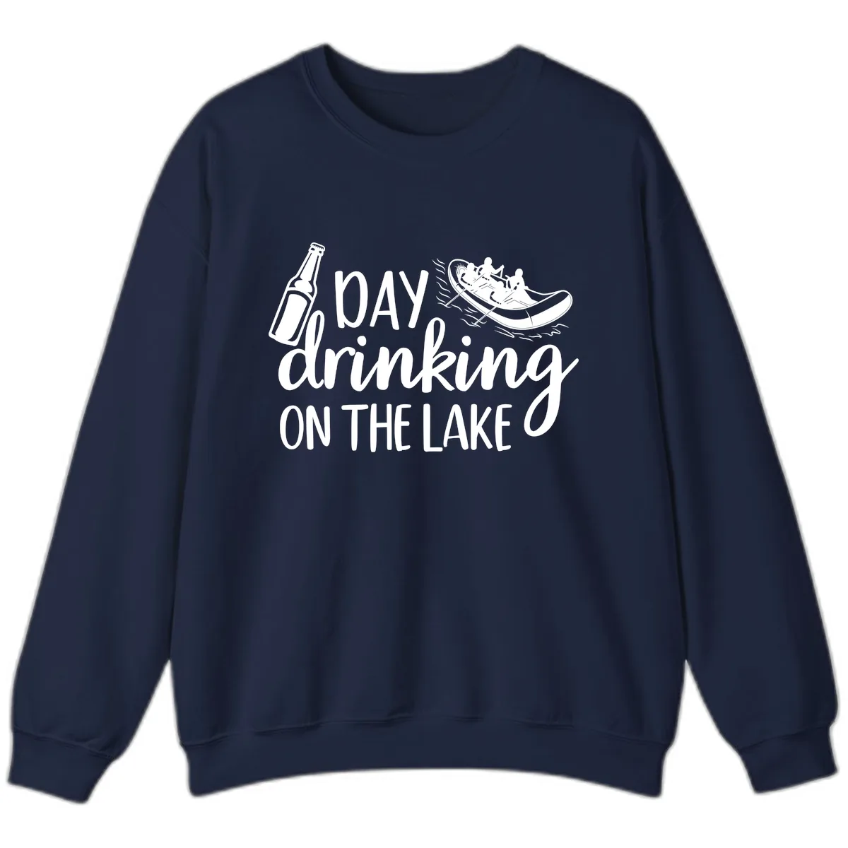 Day Drinking On The Lake Design Sweatshirt in Navy
