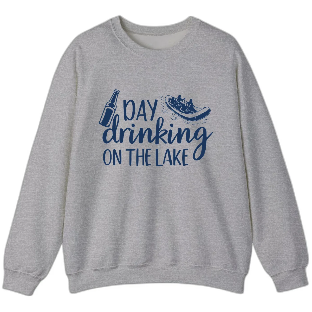 Day Drinking On The Lake Design Sweatshirt in Sport Grey