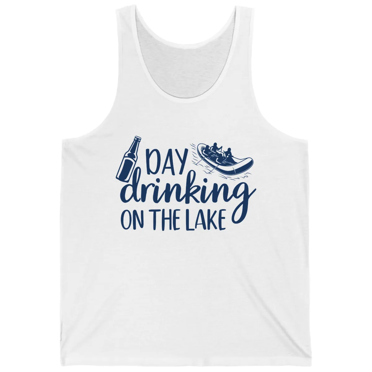 Day Drinking On The Lake Design Tank in White
