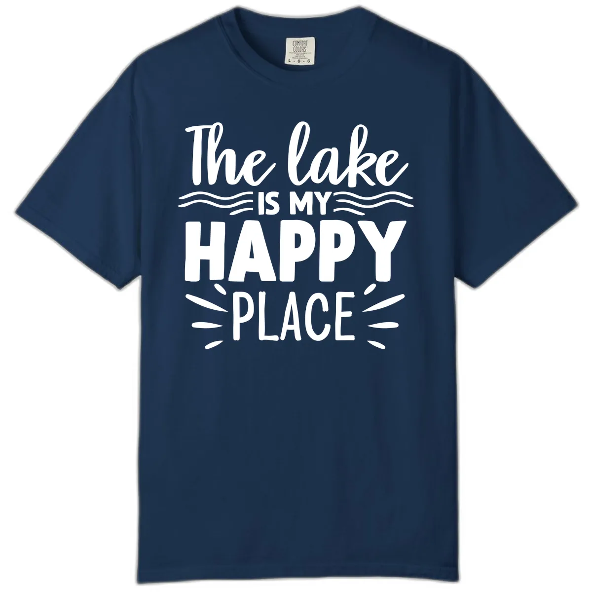 The Lake Is My Happy Place Design Comfort Color in Navy