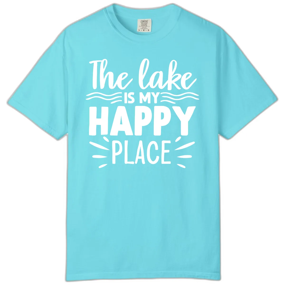 The Lake Is My Happy Place Design Comfort Color in Lagoon Blue