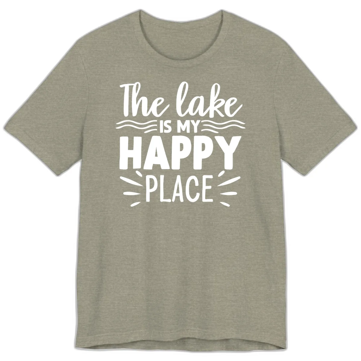 The Lake Is My Happy Place Design Premium T-Shirt in Heather Stone
