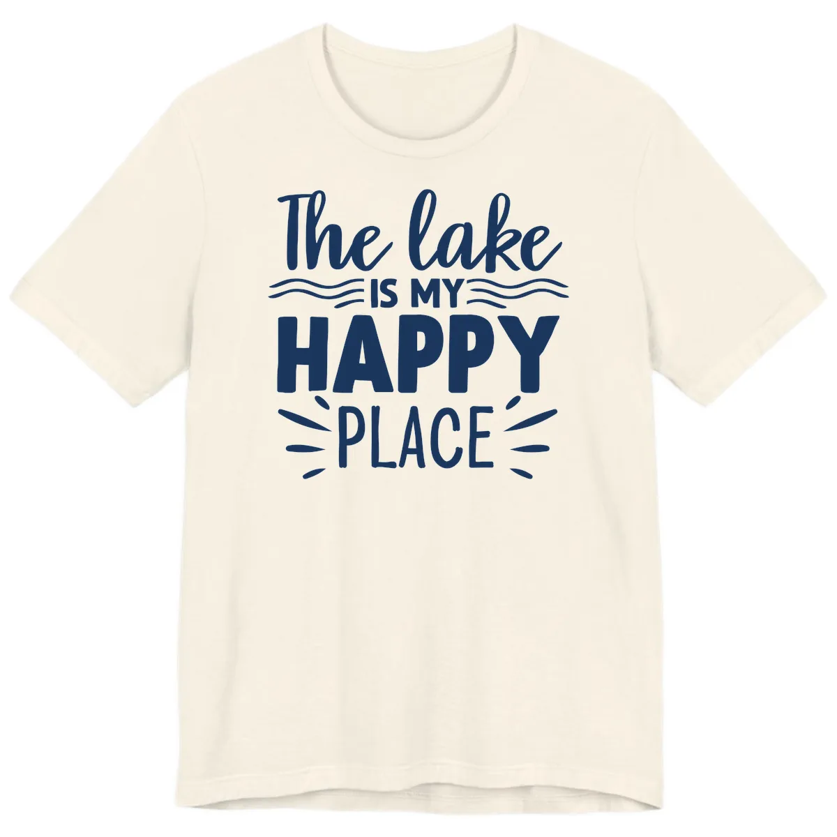 The Lake Is My Happy Place Design Premium T-Shirt in Natural