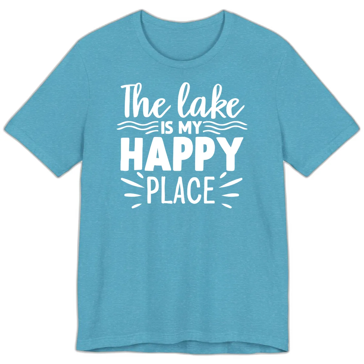 The Lake Is My Happy Place Design Premium T-Shirt in Heather Aqua