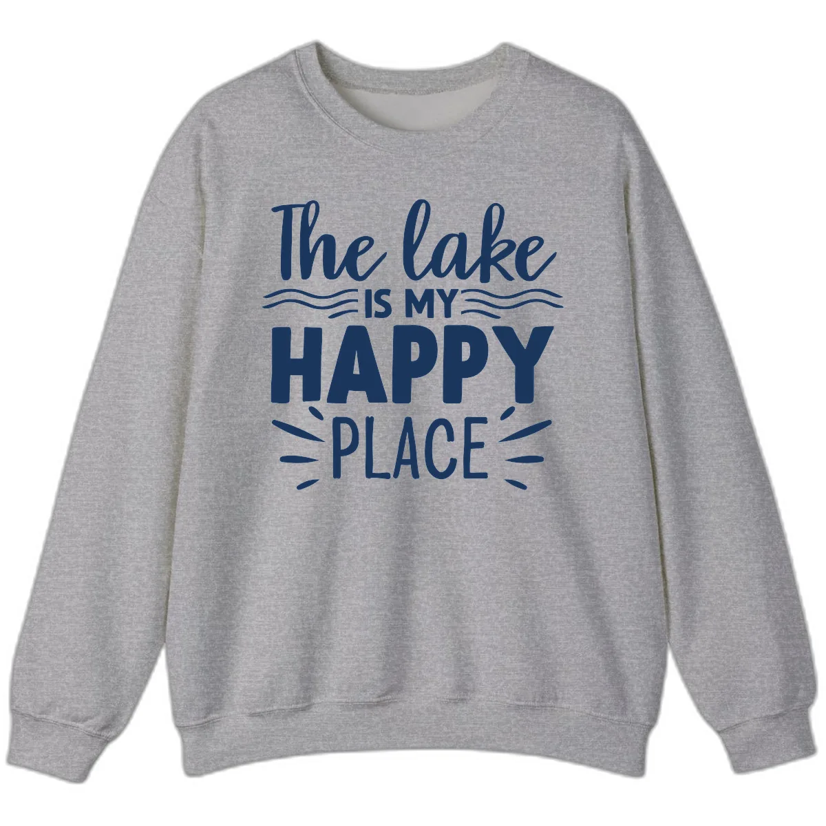 The Lake Is My Happy Place Design Sweatshirt in Sport Grey