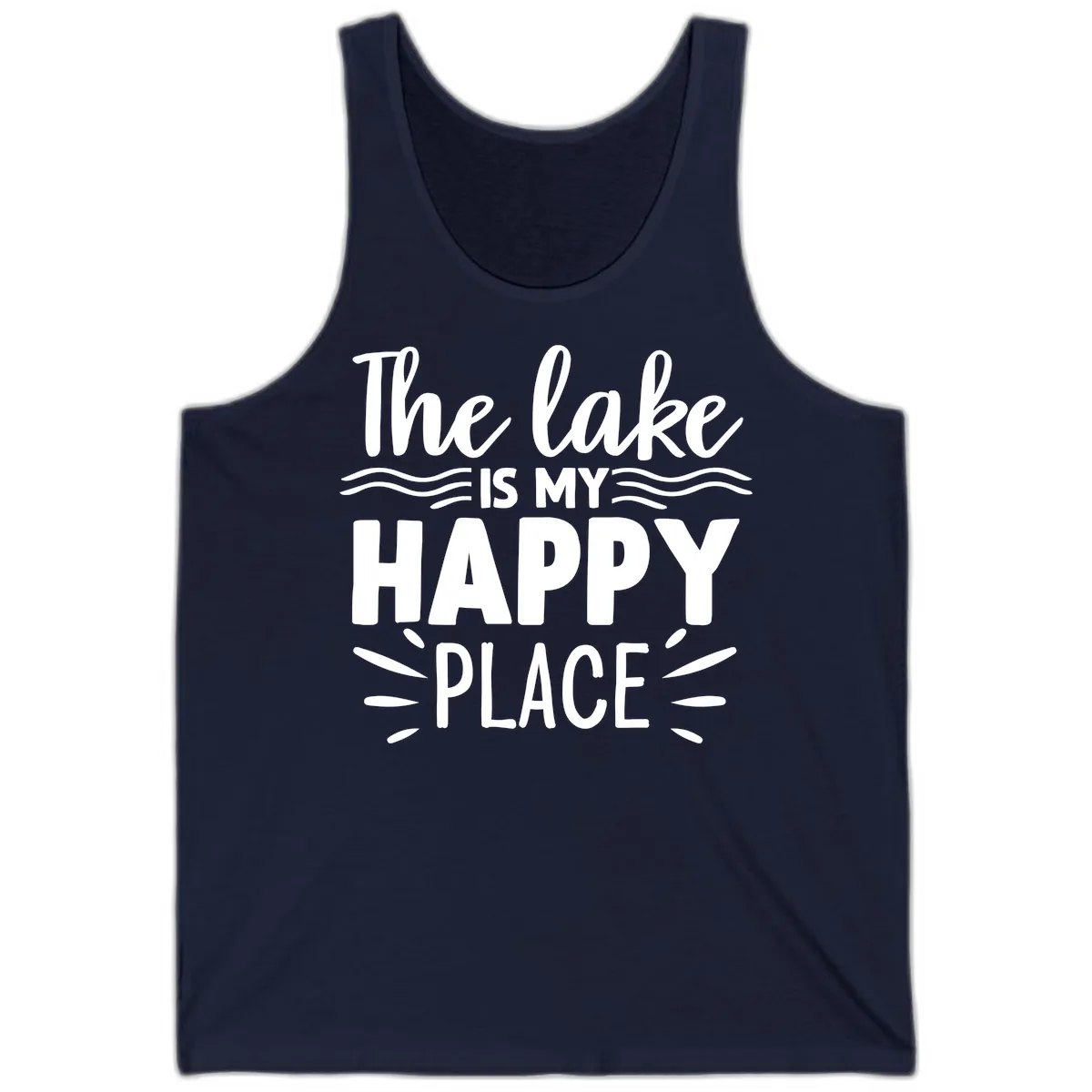 The Lake Is My Happy Place Design Tank in Navy