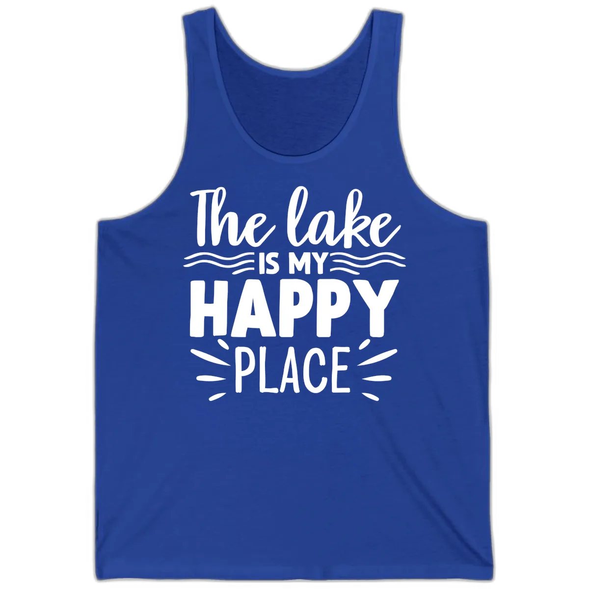 The Lake Is My Happy Place Design Tank in True Royal