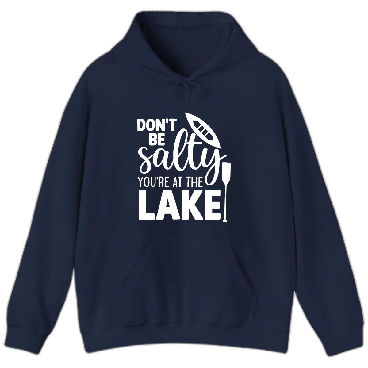 Don't Be Salty You're At The Lake Hoodie in Navy