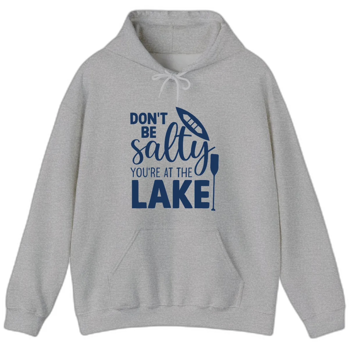 Don't Be Salty You're At The Lake Hoodie in Sport Grey