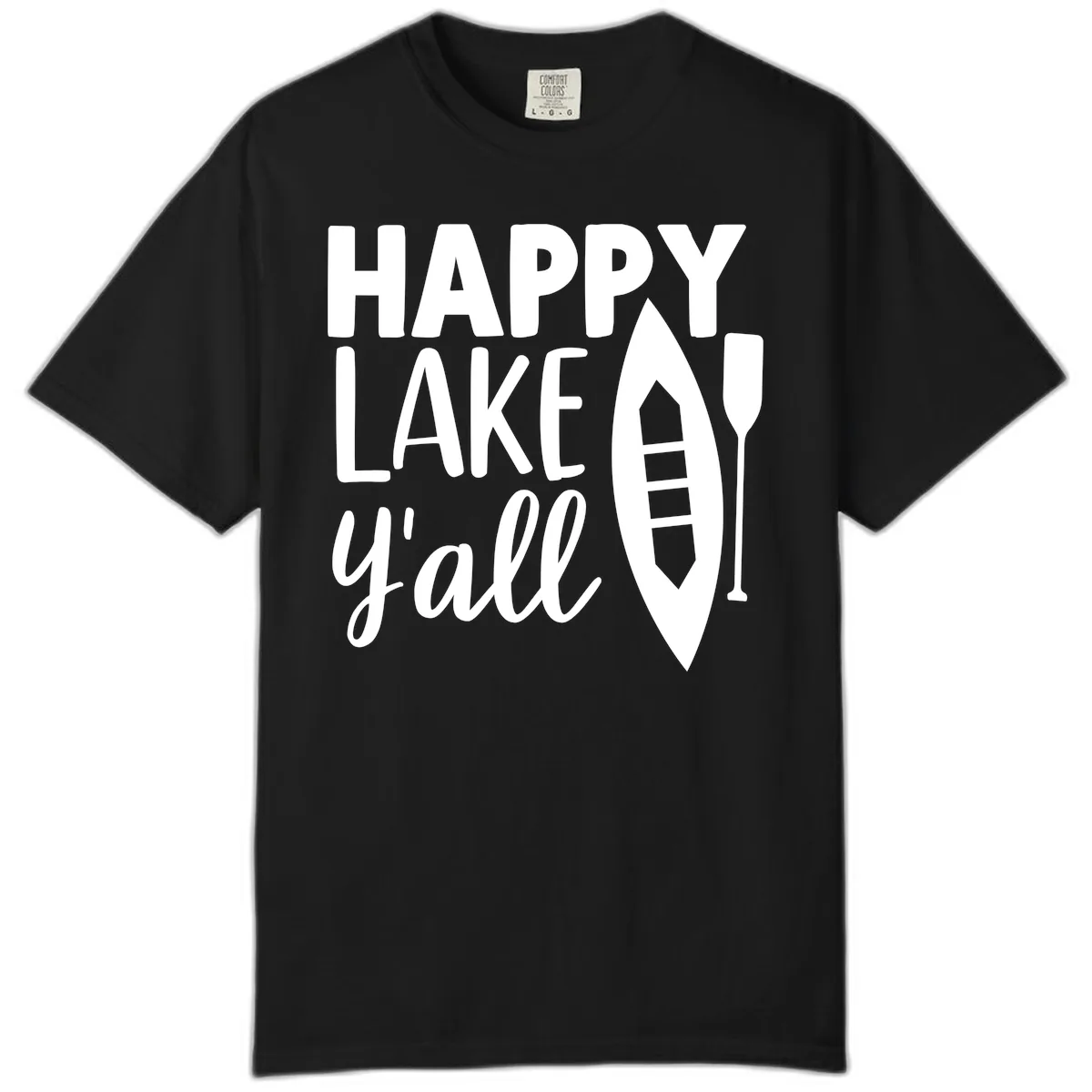 Happy Lake Y'all Boat Design Comfort Color in Black