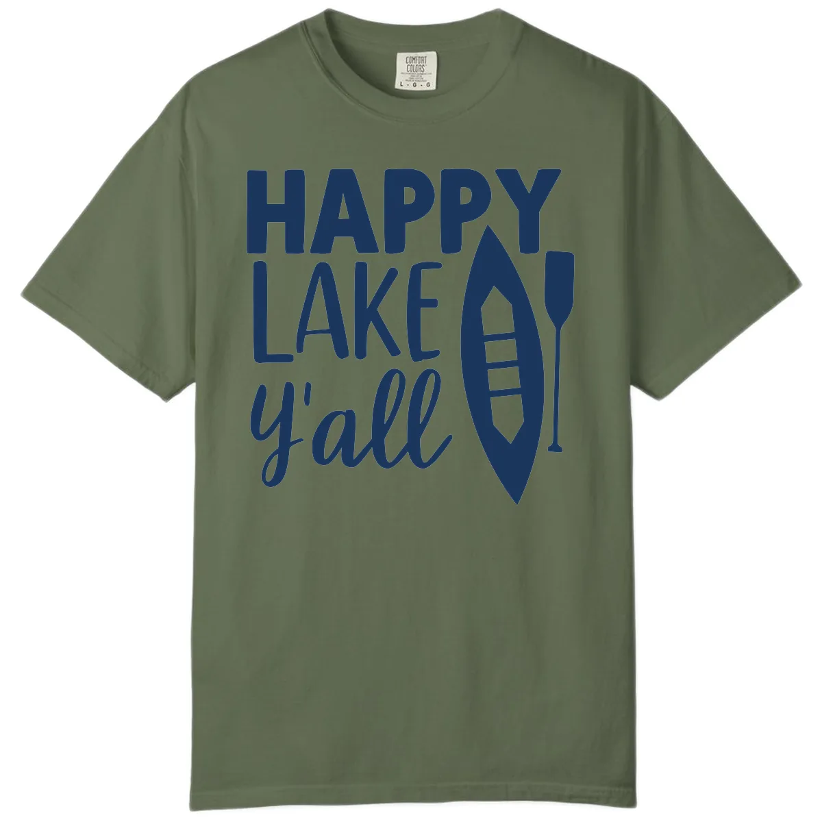Happy Lake Y'all Boat Design Comfort Color in Sage