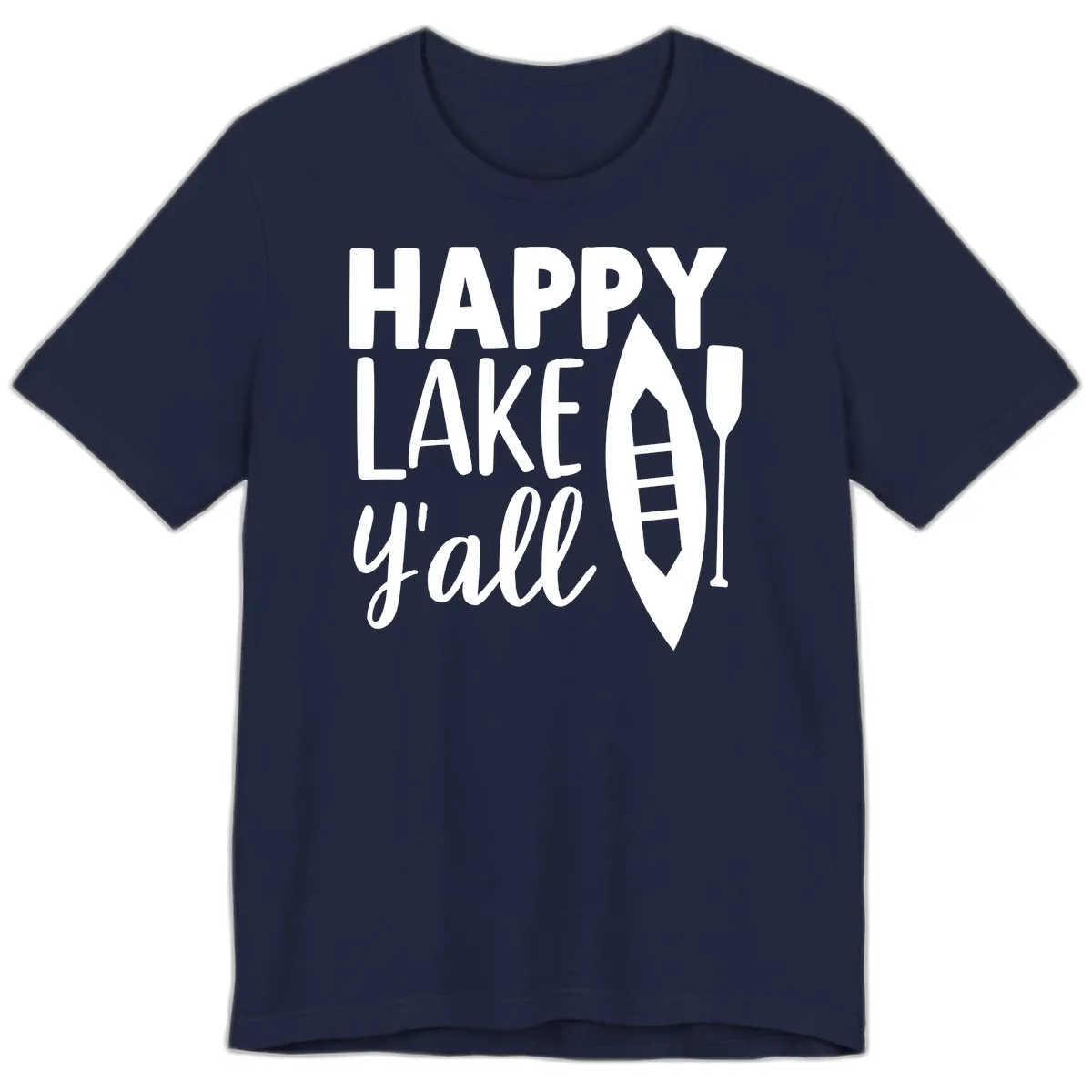 Happy Lake Y'all Boat Design Premium T-Shirt in Navy