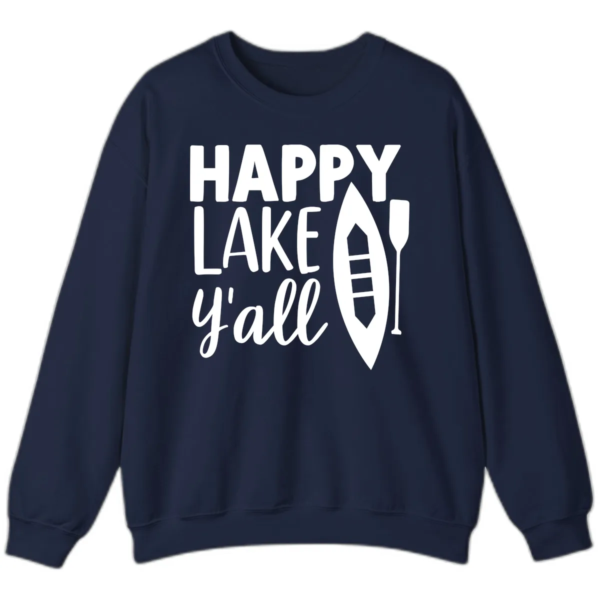 Happy Lake Y'all Boat Design Sweatshirt in Navy