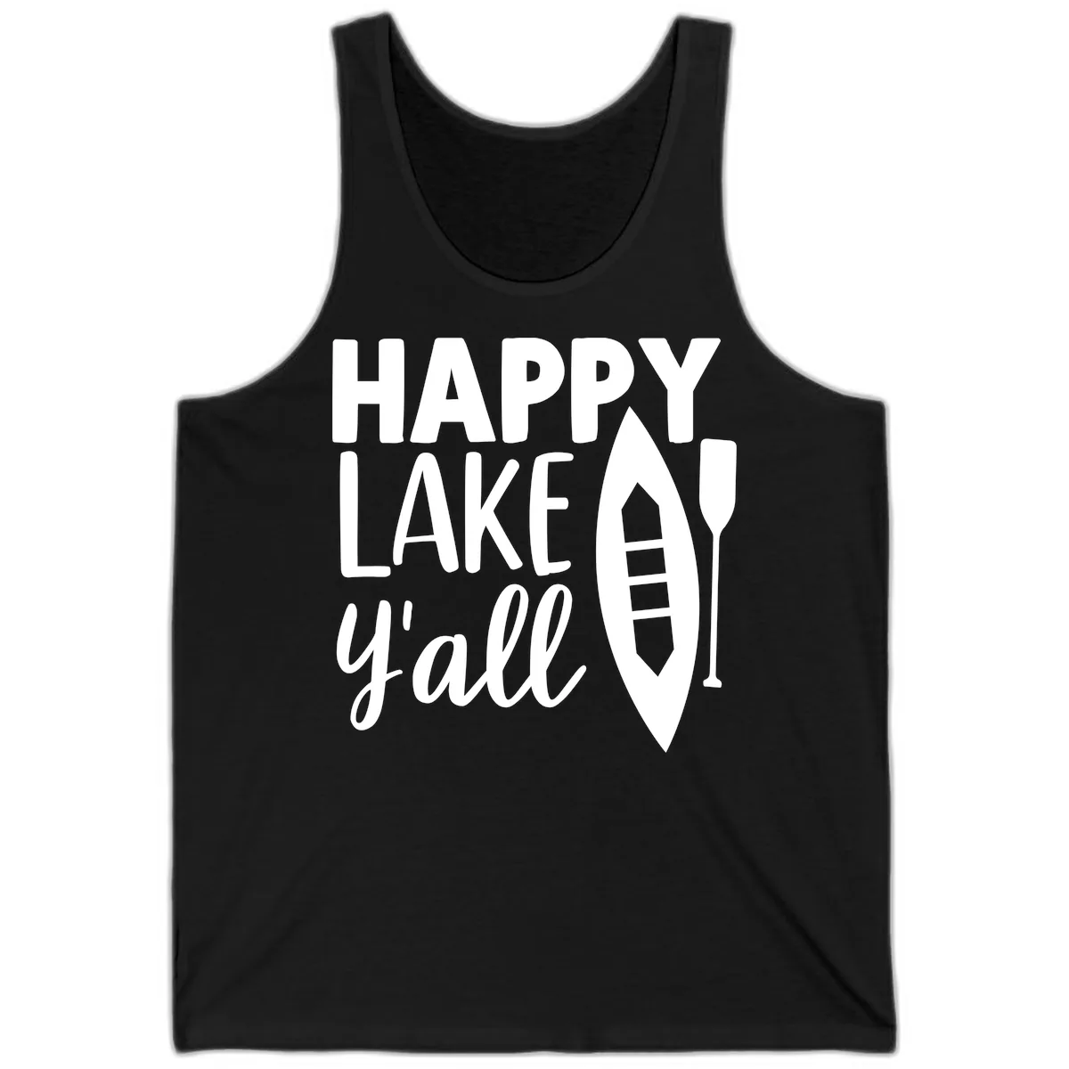 Happy Lake Y'all Boat Design Tank in Black