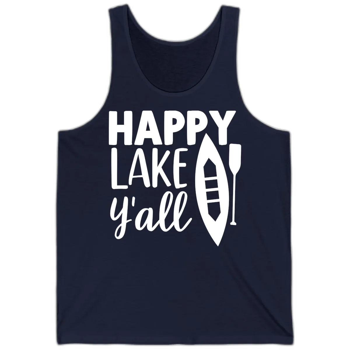 Happy Lake Y'all Boat Design Tank in Navy