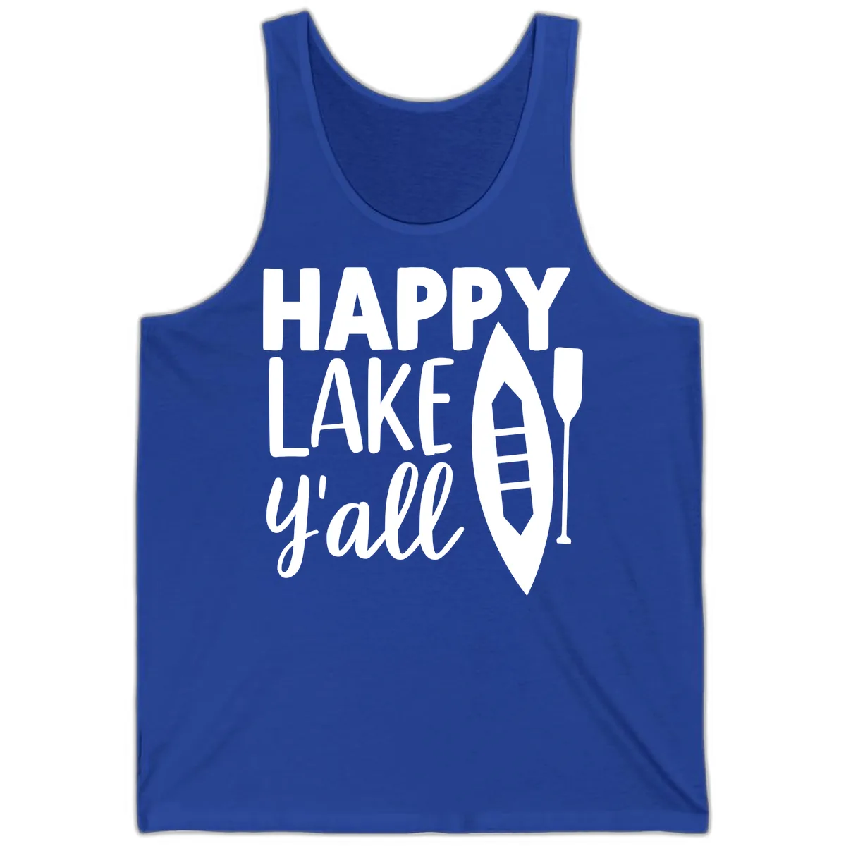 Happy Lake Y'all Boat Design Tank in True Royal