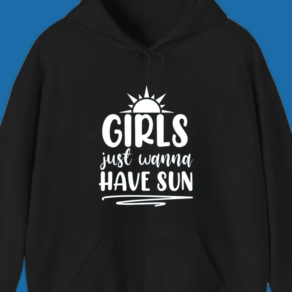 Girls just wanna have sun text and sun graphic for summer lake days.