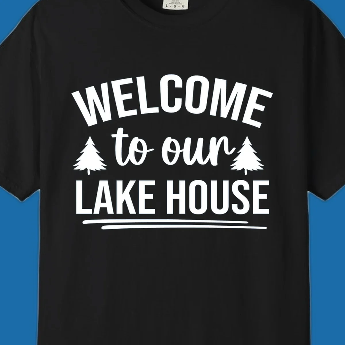 Welcome to our lake house design with trees. lake-house-welcome.