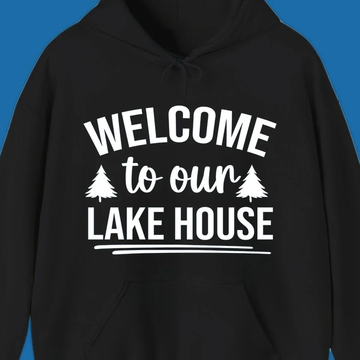 Welcome to our lake house design with trees. lake-house-welcome.