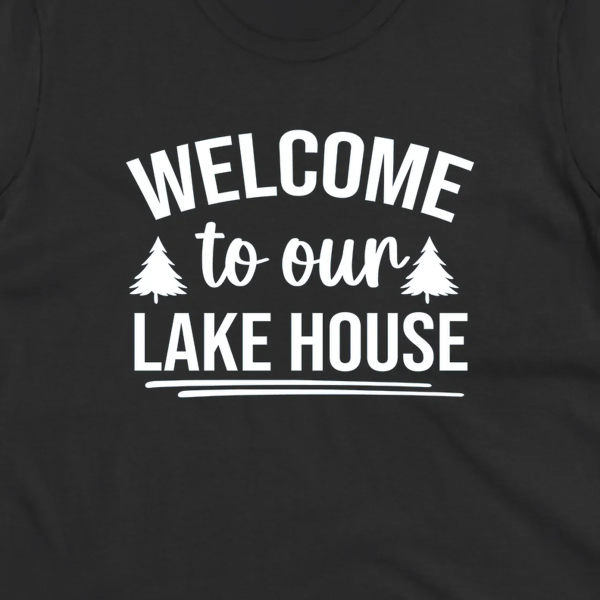 Welcome to our lake house design with trees. lake-house-welcome.