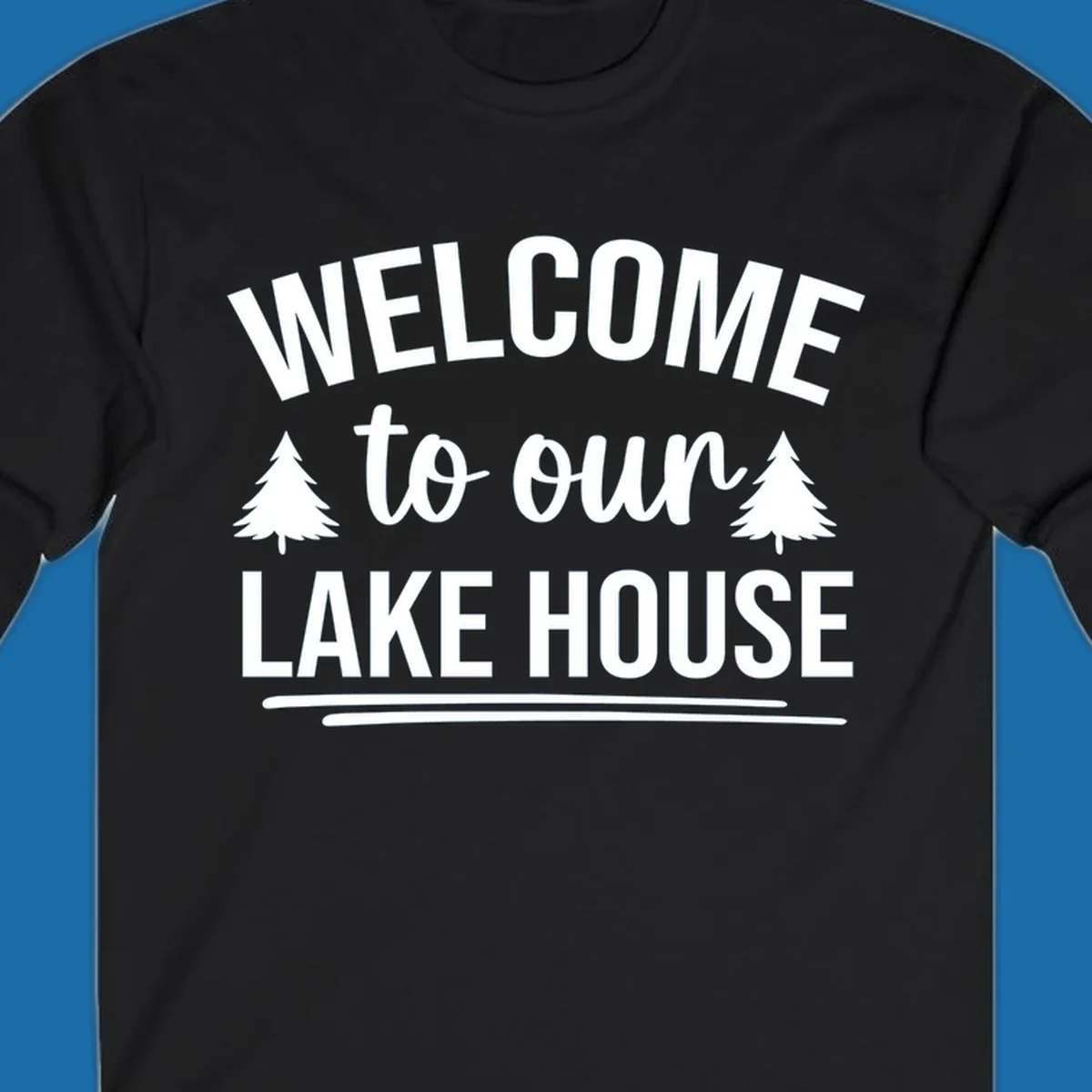 Welcome to our lake house design with trees. lake-house-welcome.