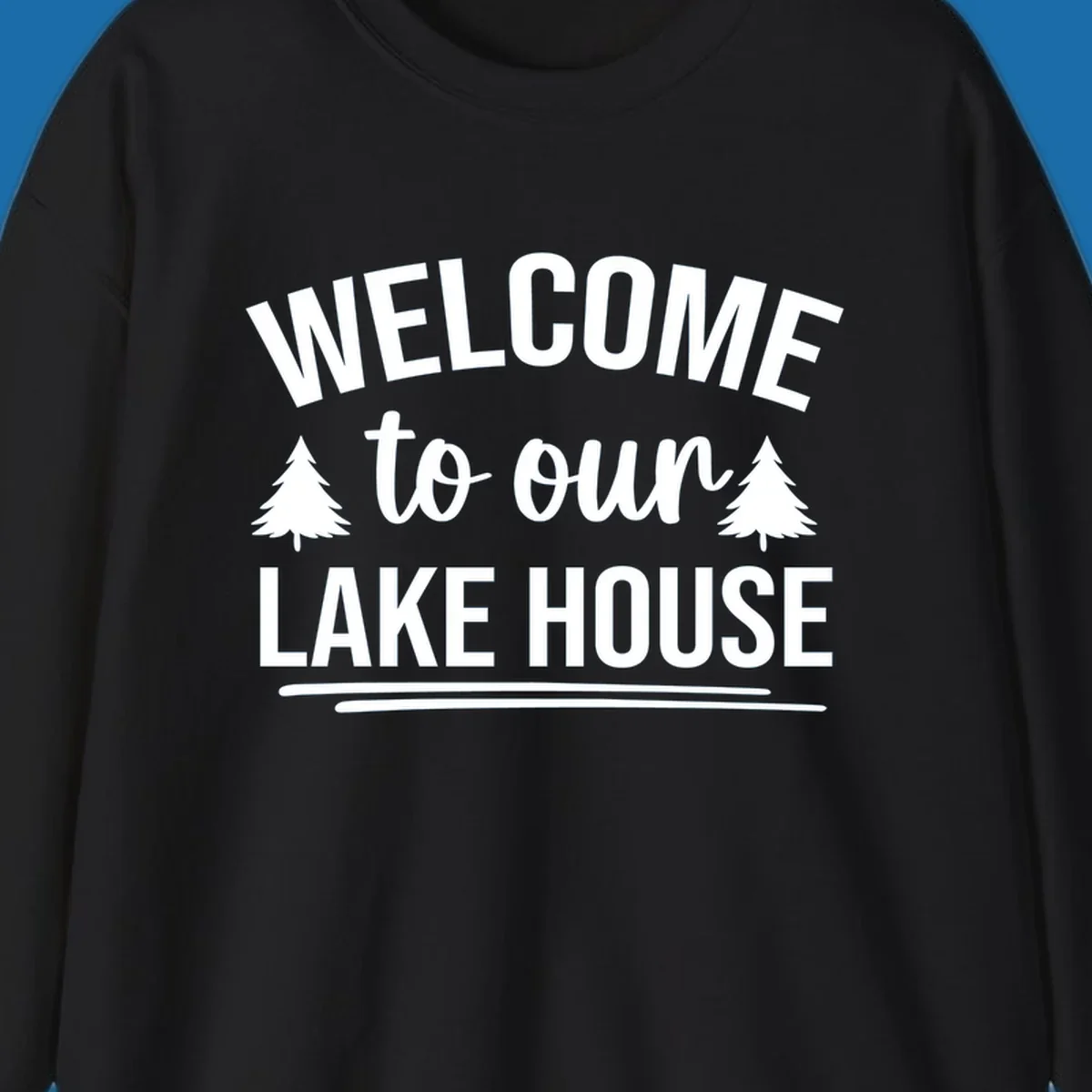 Welcome to our lake house design with trees. lake-house-welcome.