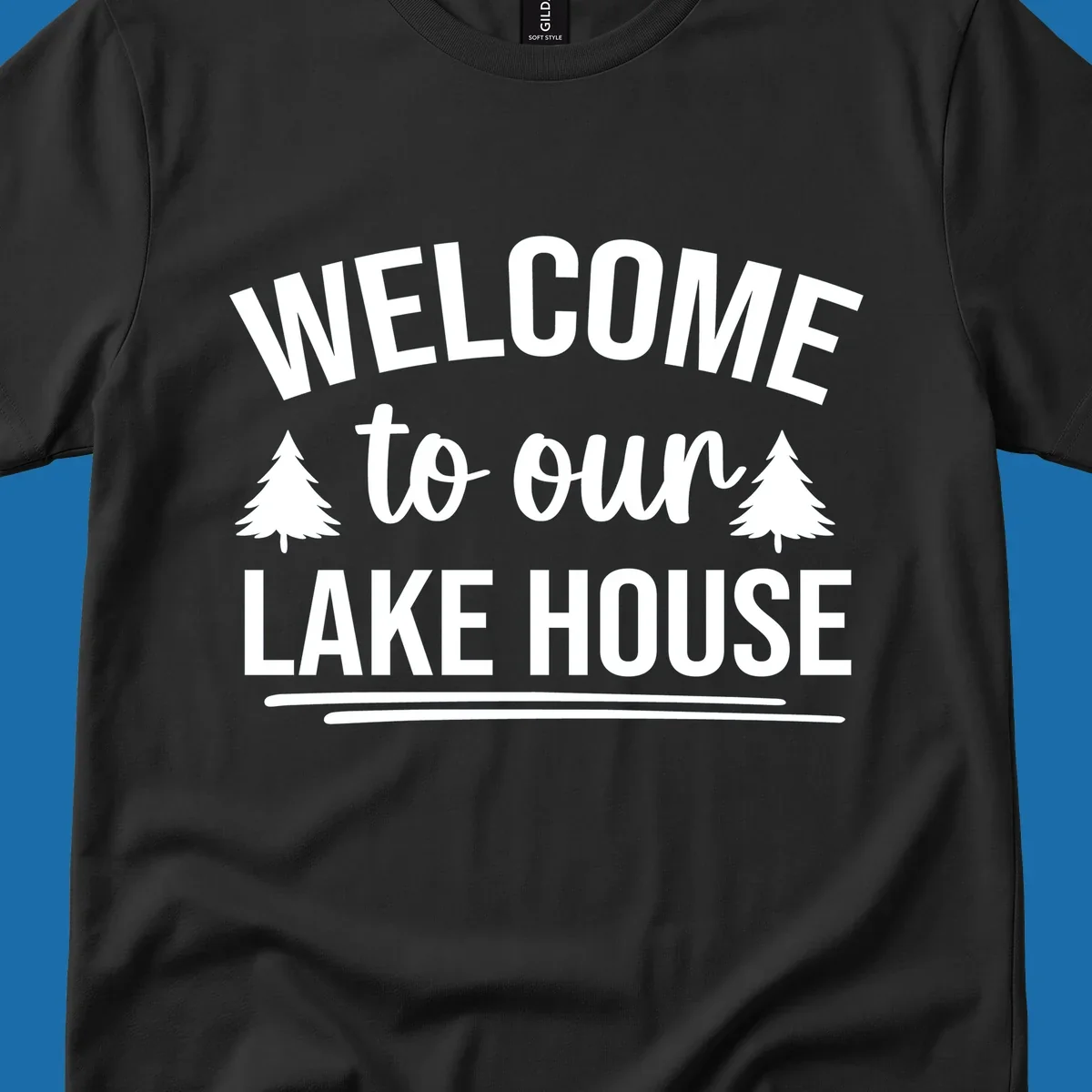 Welcome to our lake house design with trees. lake-house-welcome.