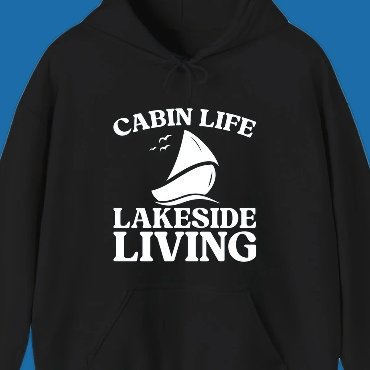 Cabin Life Lakeside Living sailboat graphic