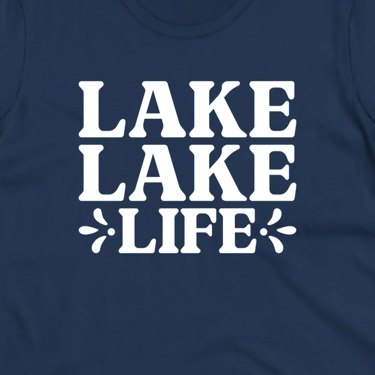 Lake Life Retro Typography stacked text design with floral accents.