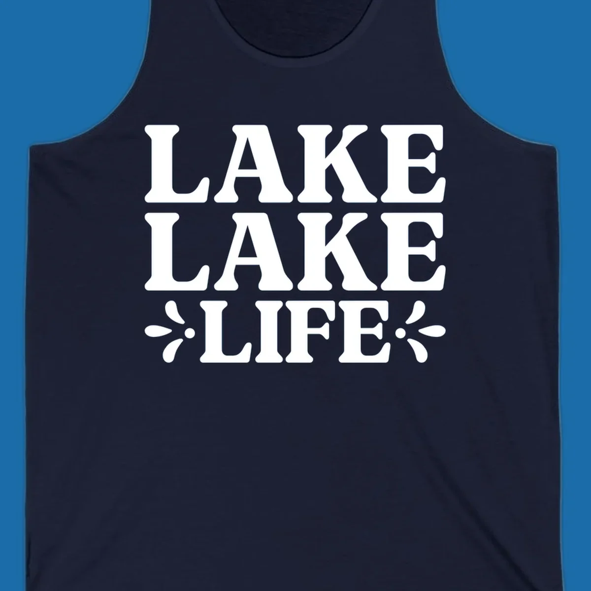 Lake Life Retro Typography stacked text design with floral accents.