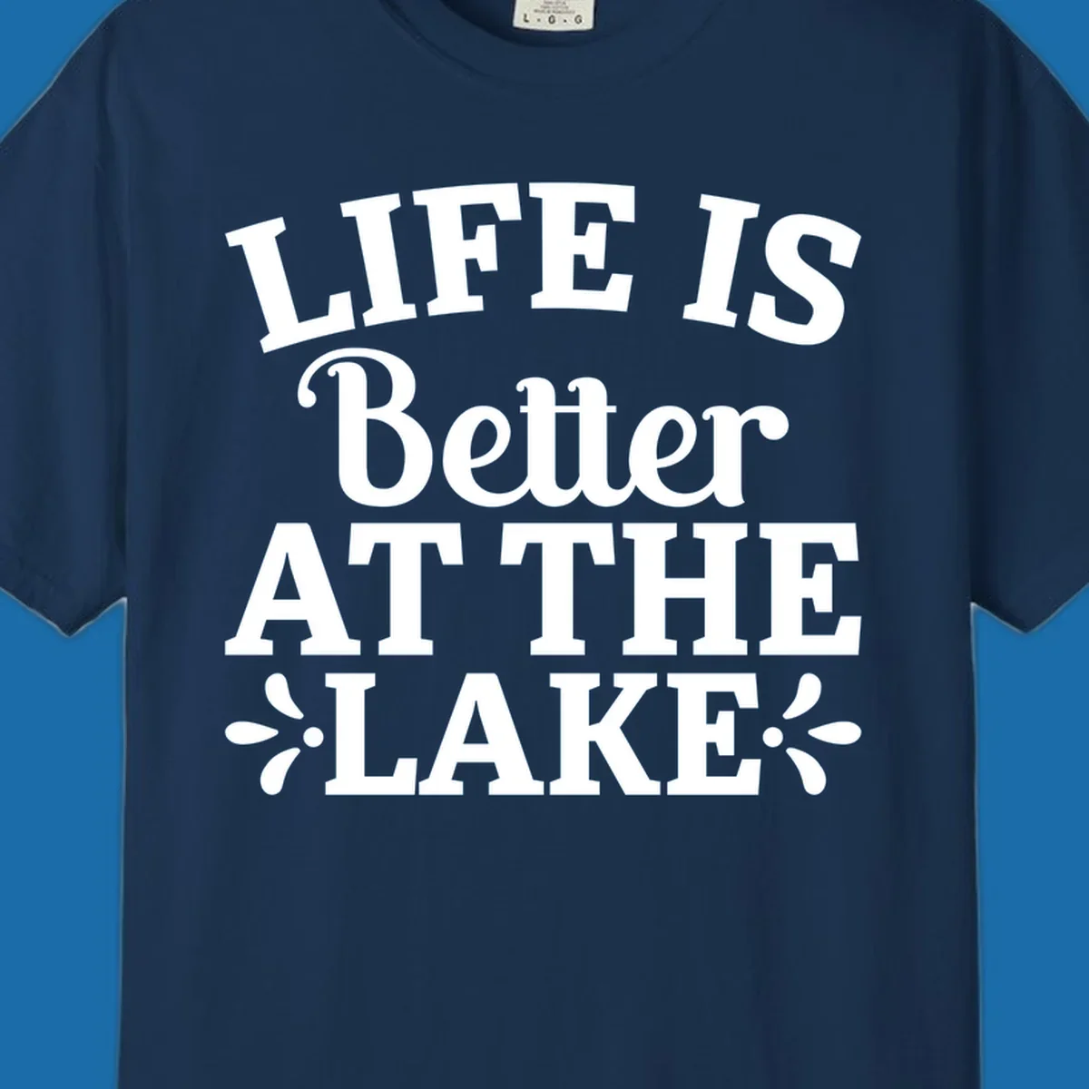 Life is better at the lake quote with decorative elements.