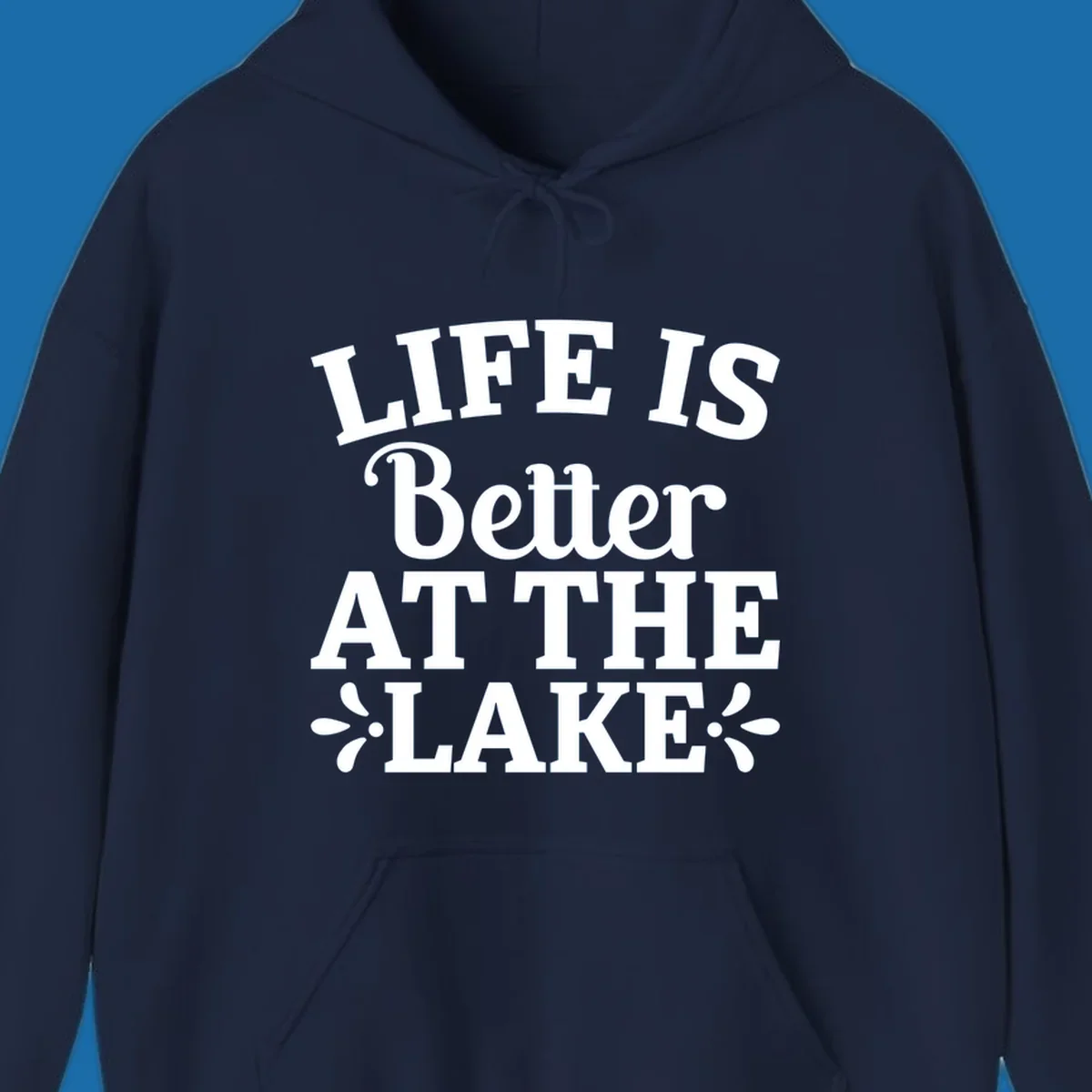 Life is better at the lake quote with decorative elements.