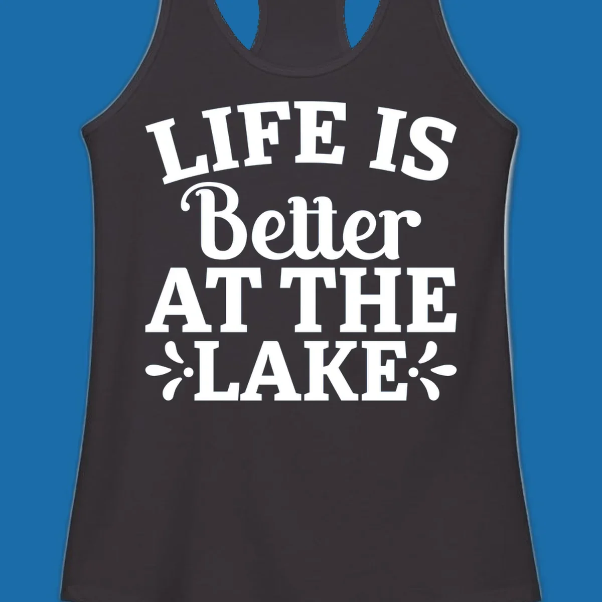 Life is better at the lake quote with decorative elements.