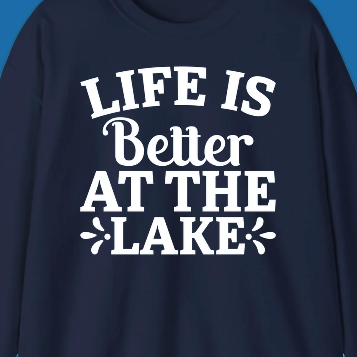 Life is better at the lake quote with decorative elements.