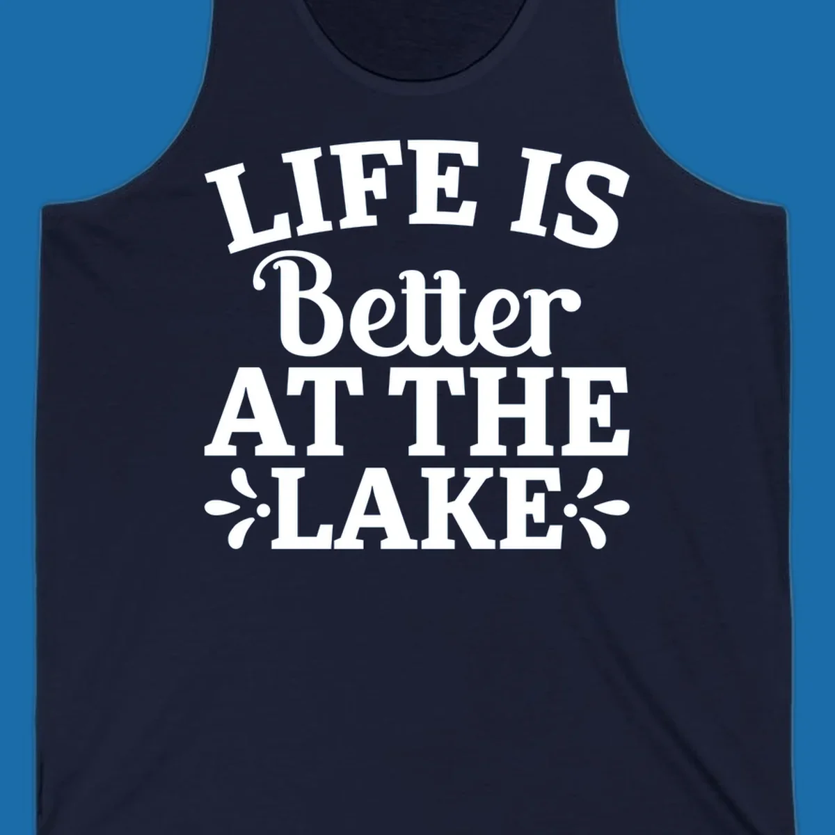 Life is better at the lake quote with decorative elements.