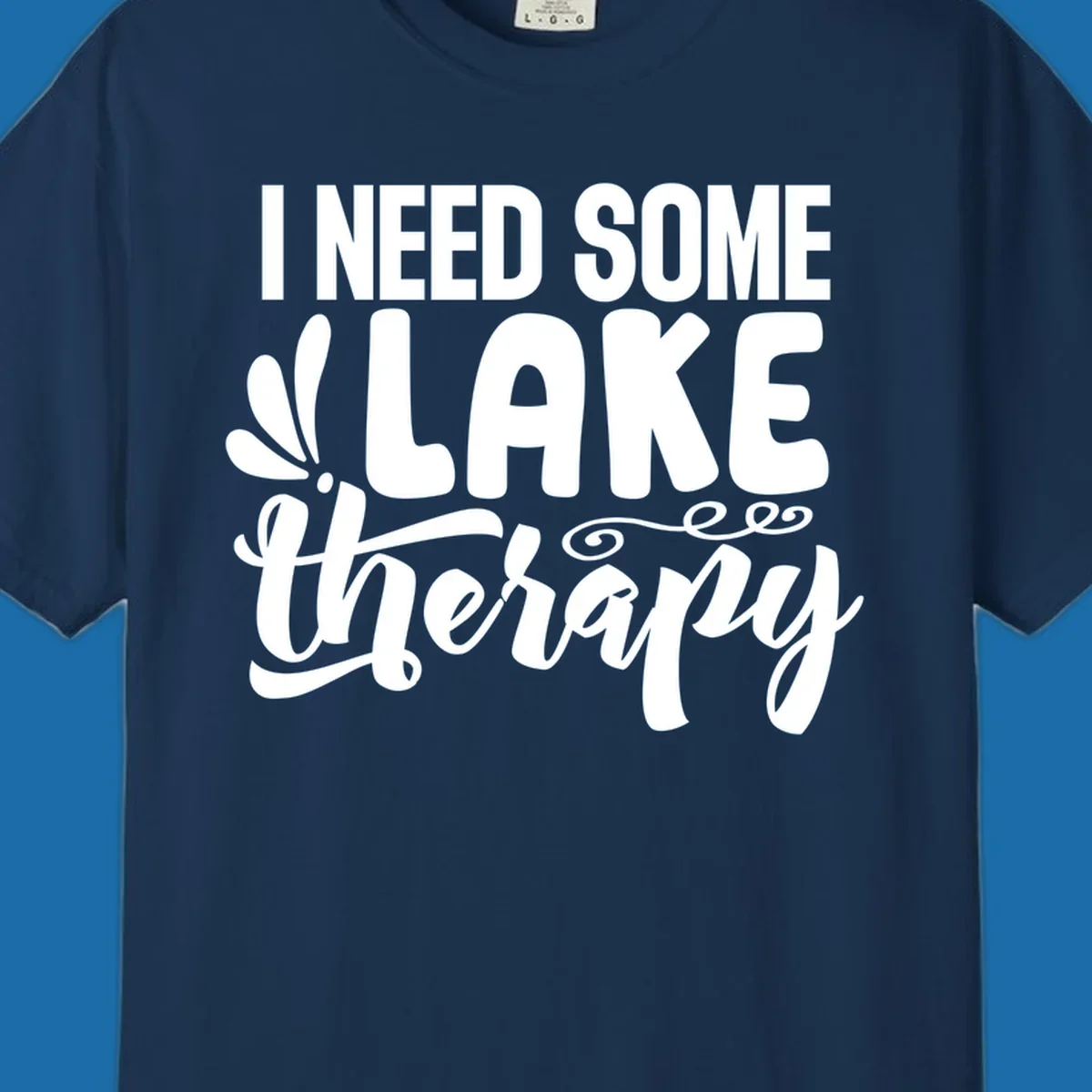 I need some lake therapy text design with decorative elements.