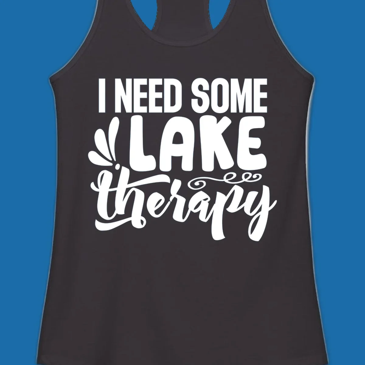 I need some lake therapy text design with decorative elements.