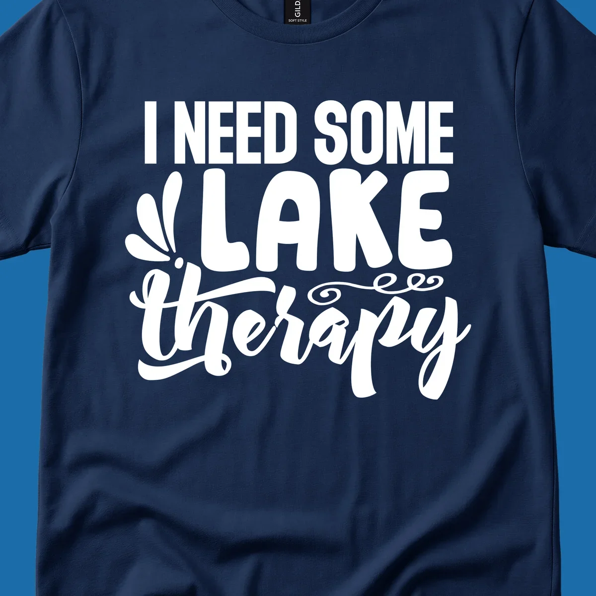 I need some lake therapy text design with decorative elements.