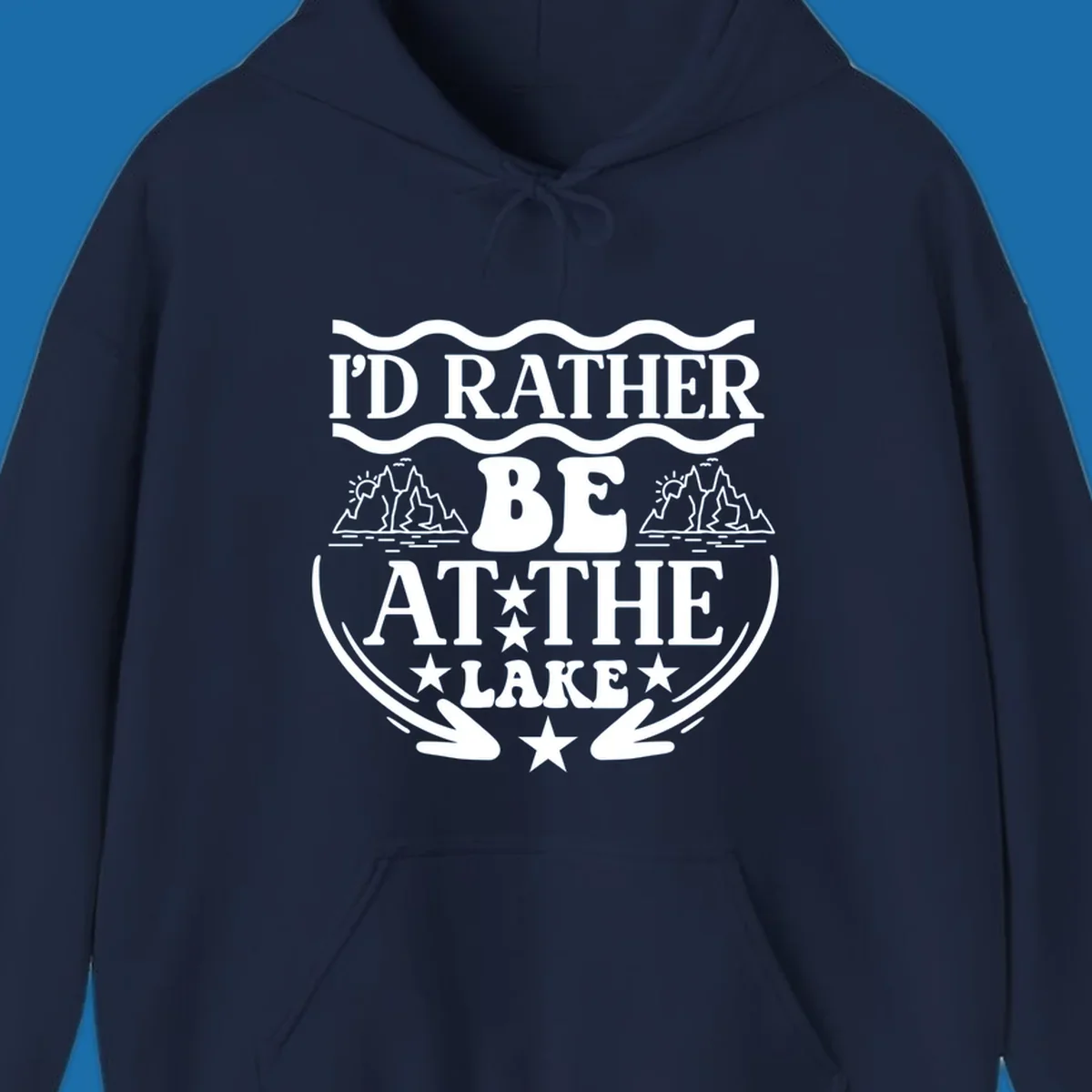 I'd Rather Be At The Lake mountain graphic tee design