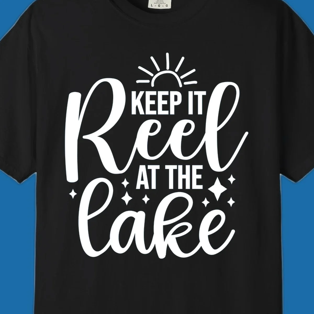 Keep It Reel At The Lake text and graphics design