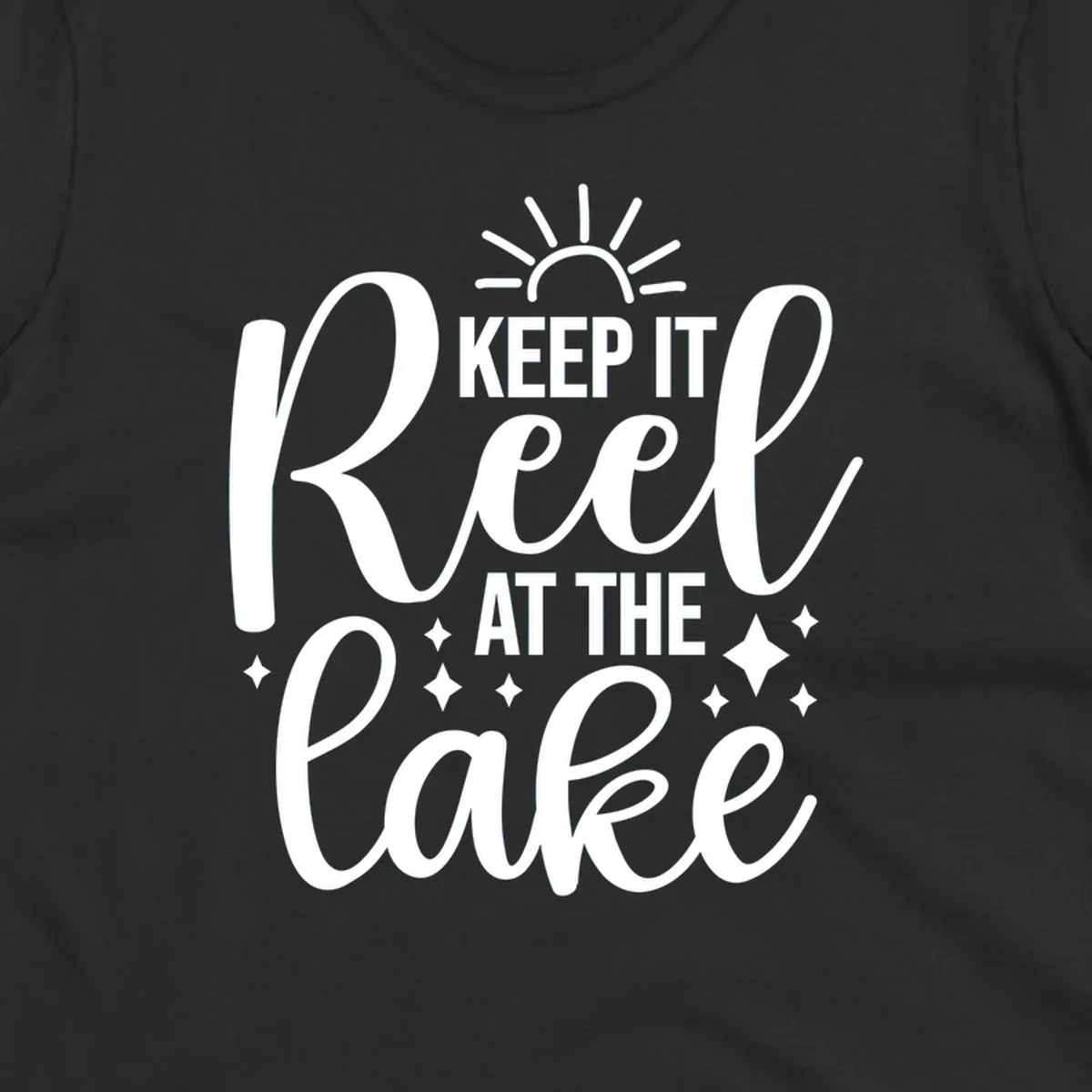 Keep It Reel At The Lake text and graphics design