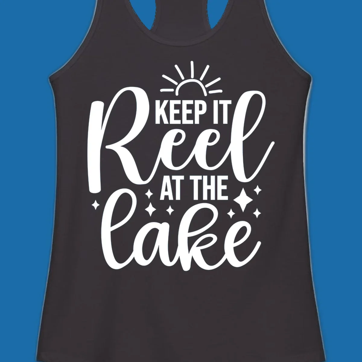 Keep It Reel At The Lake text and graphics design