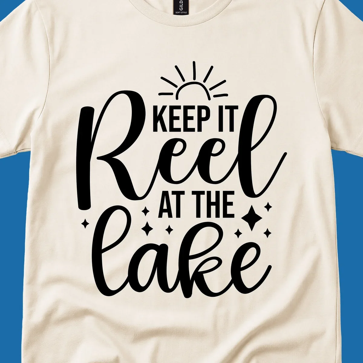 Keep It Reel At The Lake text and graphics design