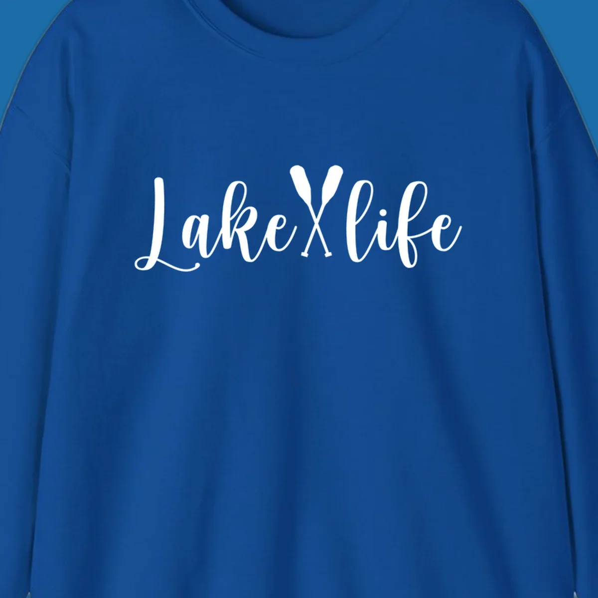 White text 'Lake Life' with crossed oars on a black background, representing lake-life-oars.