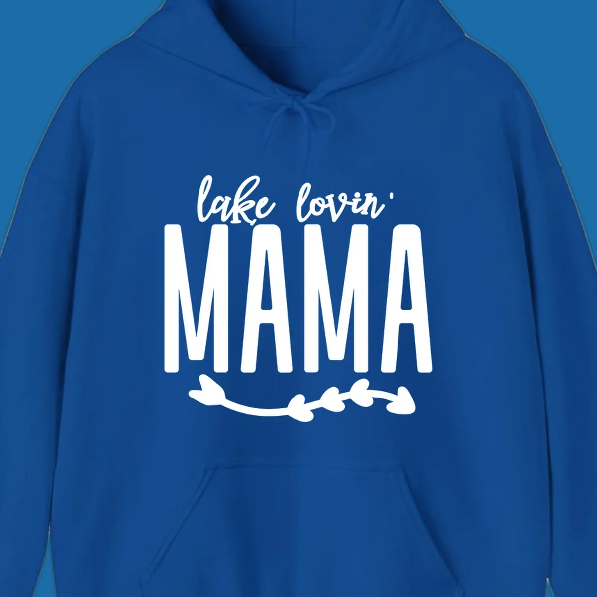 Lake lovin mama text with arrow graphic