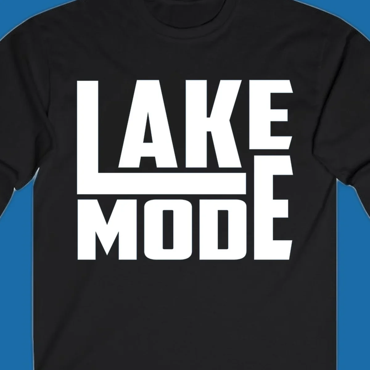 Bold white text reading LAKE MODE with a horizontal line, on a black background. lake-mode-typography