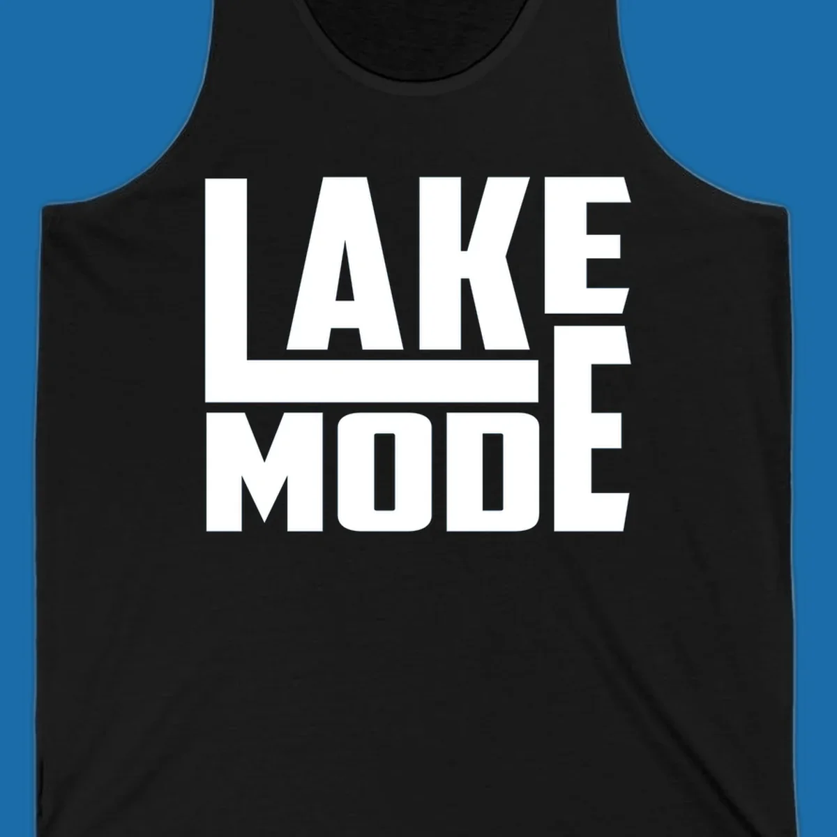 Bold white text reading LAKE MODE with a horizontal line, on a black background. lake-mode-typography