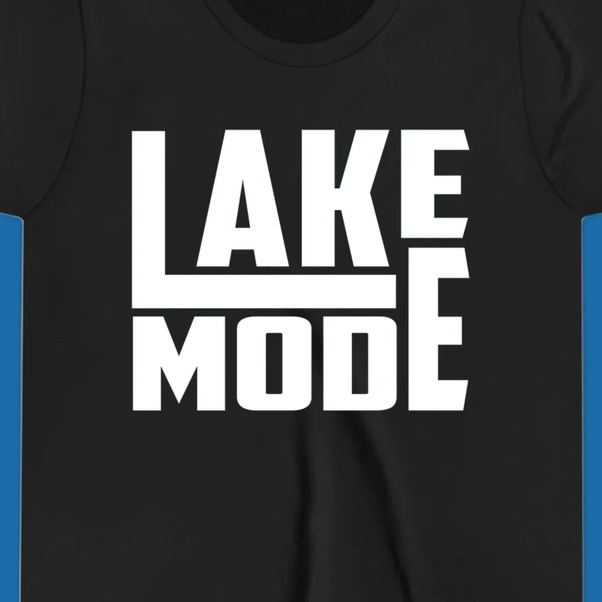 Bold white text reading LAKE MODE with a horizontal line, on a black background. lake-mode-typography