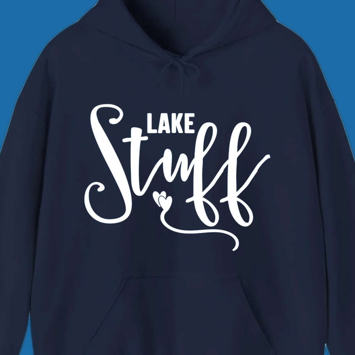White text 'LAKE Stuff' with a heart detail, on a black background.