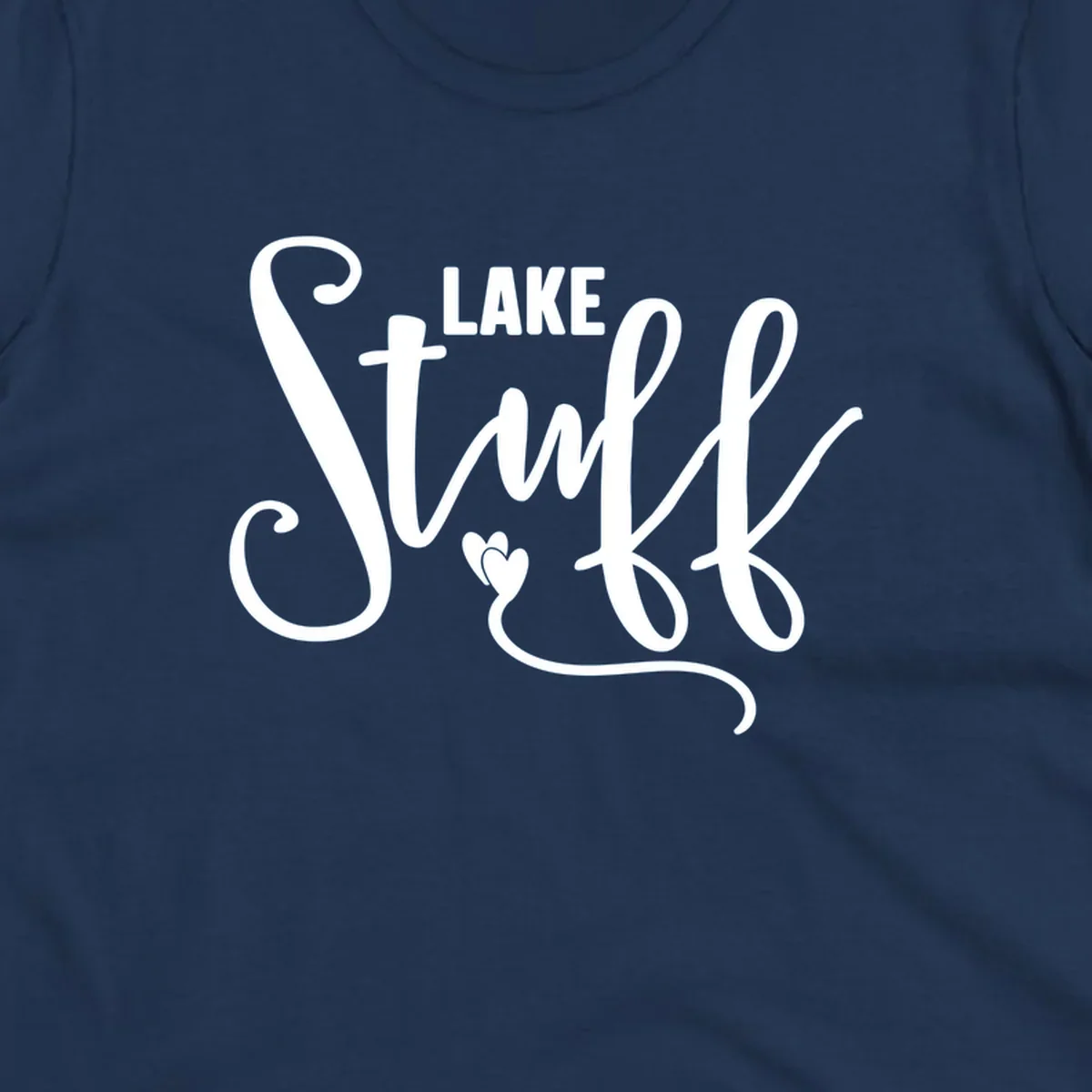 White text 'LAKE Stuff' with a heart detail, on a black background.